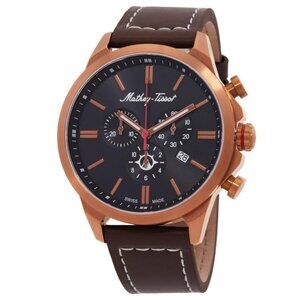 NWT Authentic Mathey-Tissot Field Scout Chronograph Quartz Black Dial Men's Watc